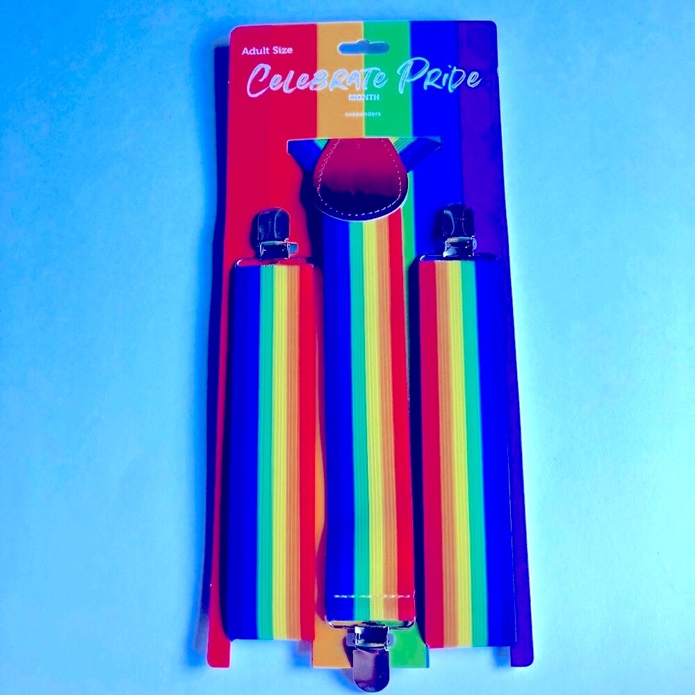NEW Rainbow Suspender Celebrate Pride Adult Size Men’s UNISEX